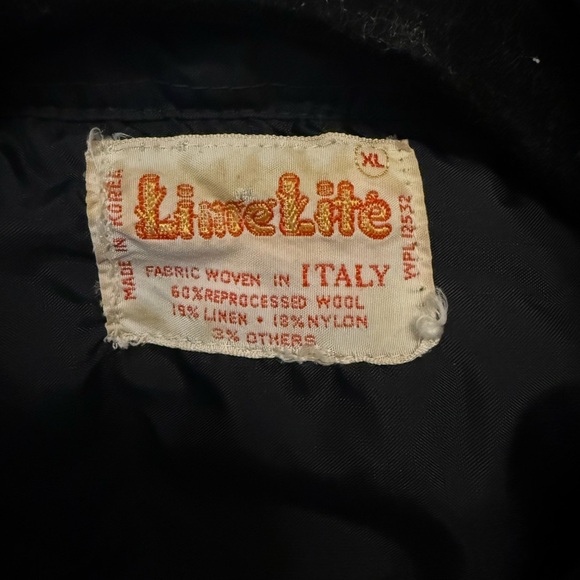 Lime Lite vintage Blue and Black Plaid wool Button-Up Shirt/jacket size XL - Picture 4 of 4